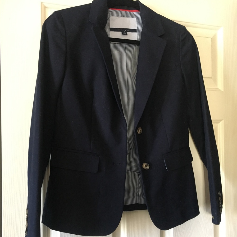 Navy blue double button blazer
